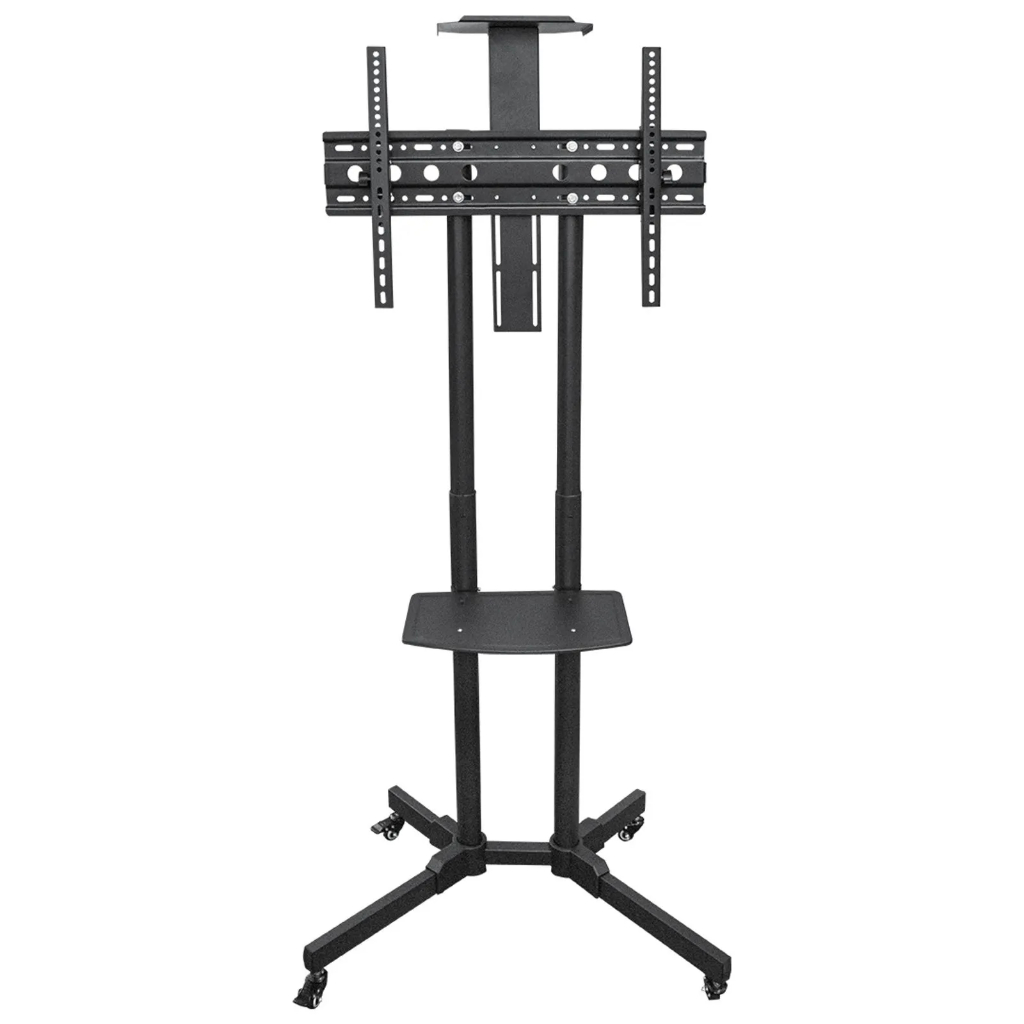 Suporte De TV Notebook Pedestal Com Ajuste De Chão Vertical Polia Móvel Camada Dupla até 70" 45KG