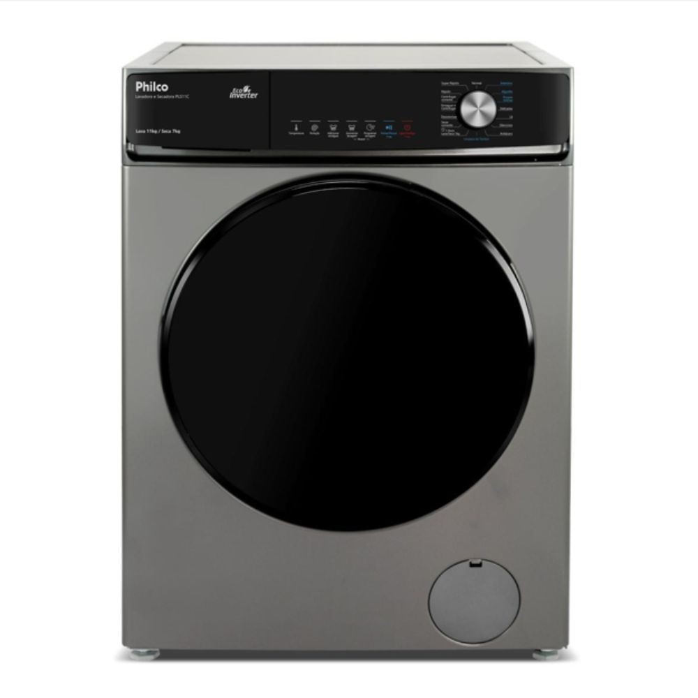 Lava e Seca Philco 16 Programas PLS Eco Inverter 11kg Inox