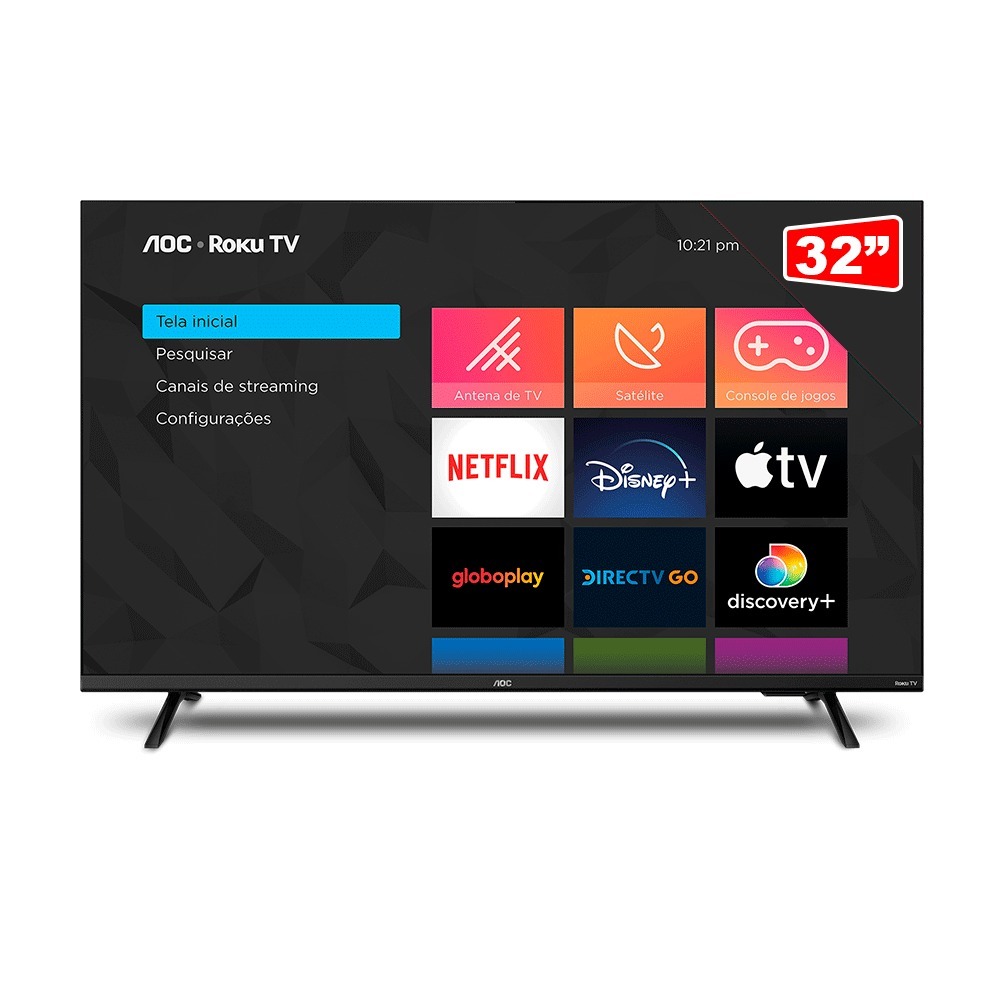 Smart TV AOC 32 Polegadas Roku  32S5045/78G HD Wi-Fi HDMI USB