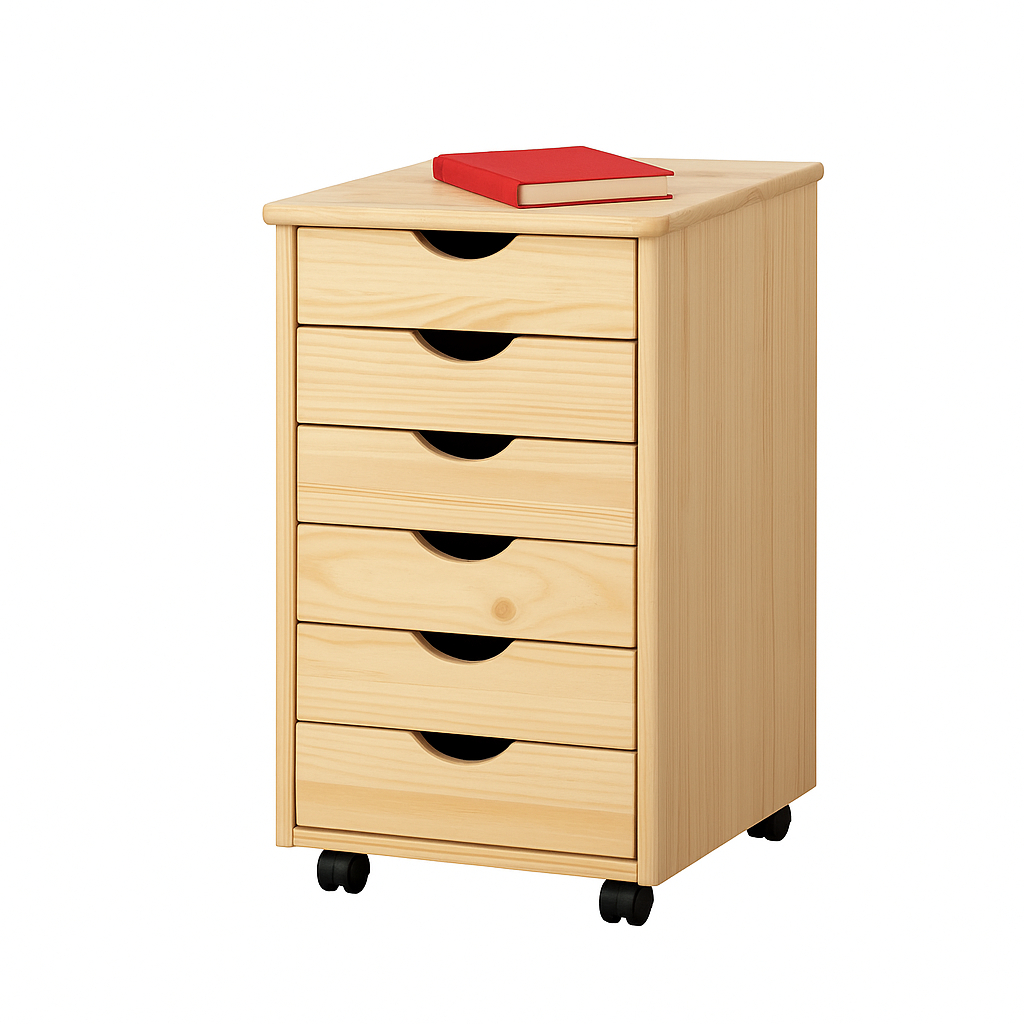 Gaveteiro Organizador Escritório 6 Gavetas Madeira Maciça