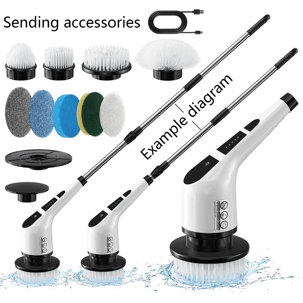 Escova De Limpeza elétrico Ajustável Janela Banheiro e Cozinha 9 em 1 Recarregável -D10