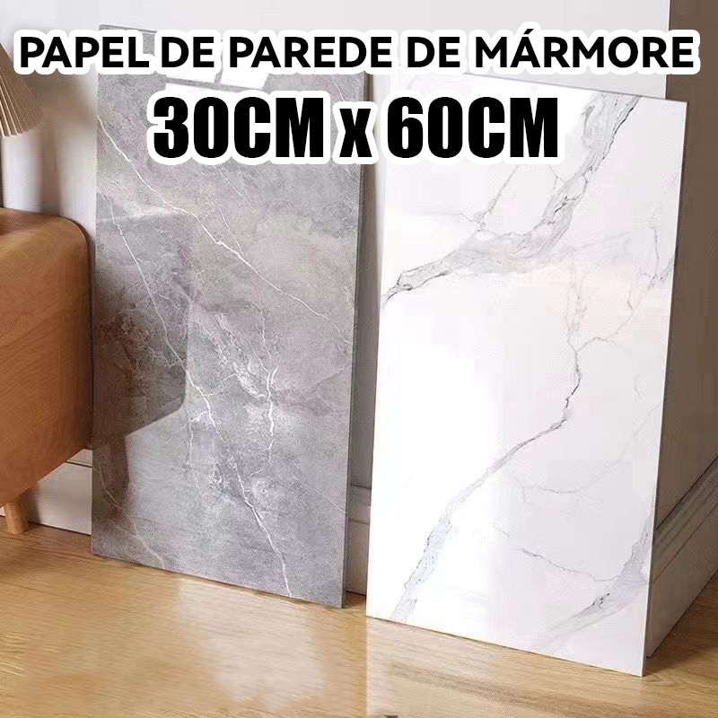 KIT20 Placa Adesiva 3d Mármore De Parede Relevo Lavável 30cm X 60cm Autocolante Decoração Quarto