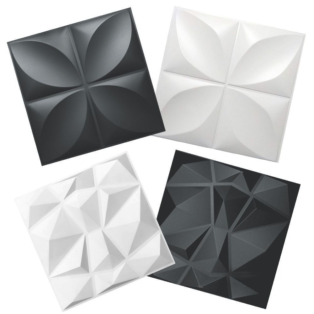 Kit Placas PVC 3D Revestimento de Parede Decorativa 25x25 cm